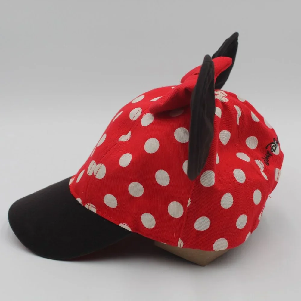Minnie Mouse Red White Polka Dots Baseball Cap Hat Walt Disney World Size Youth